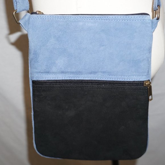 Floral Embroidered suede 5 zip crossbody festival boho bag RAYZ multi function - Picture 6 of 9